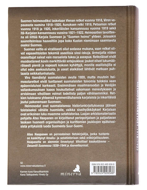 Suomalaisten heimosotaretket 1918-1922 - Atso Haapanen - Tietokirjat ja oppaat - 10105614814 - 1
