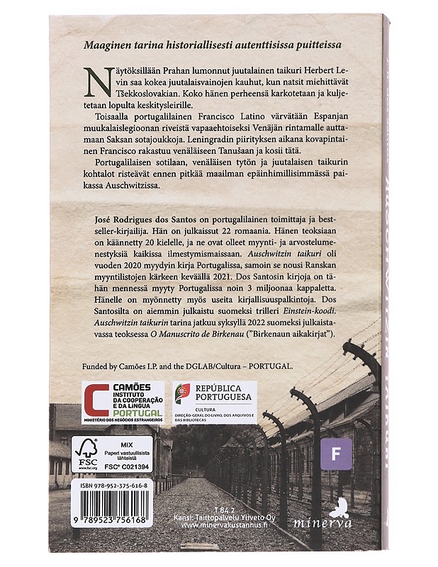 Auschwitzin taikuri - Santos, José Rodrigues dos - Romaanit ja novellit - 10105614860 - 1
