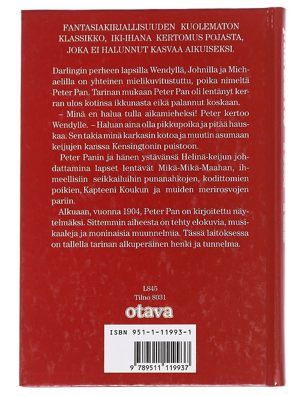 Peter Pan - Barrie, J. M. - Lastenkirjat - 10105614906 - 1