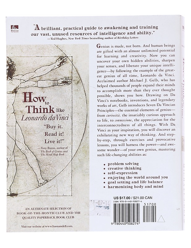 How to Think like Leonardo da Vinci - Michael J. Gelb  - Tietokirjat ja oppaat - 10105614941 - 1