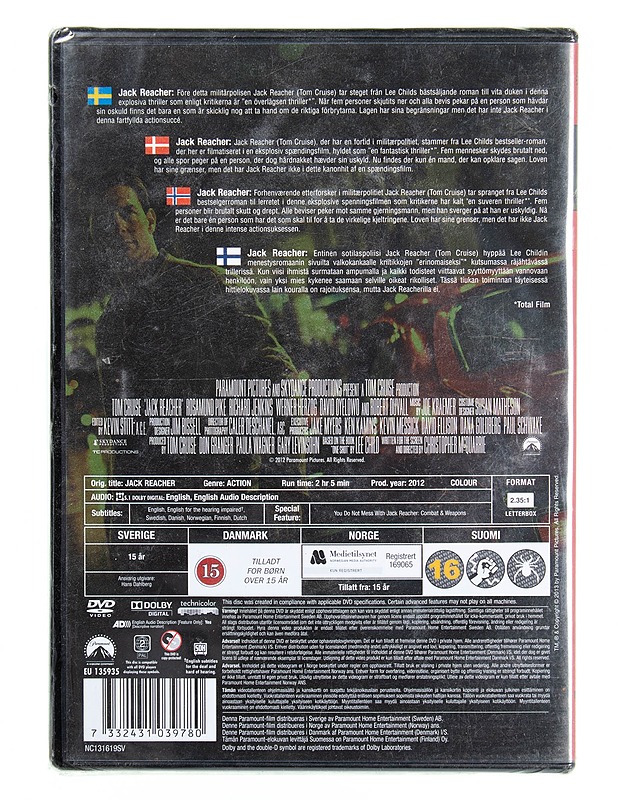 Jack Reacher - DVD - DVD-elokuvat - 10105615204 - 1