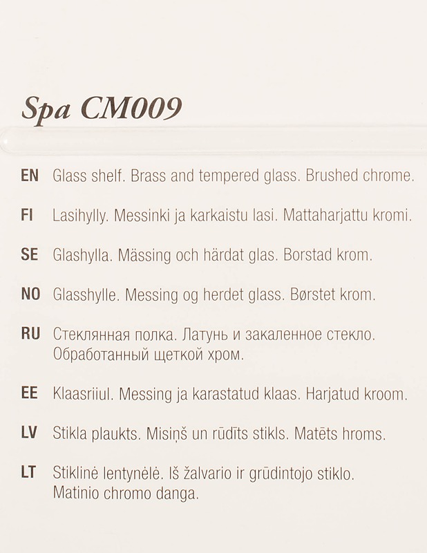 CELLO Spa CM009 lasihylly, 50 x 14 cm - Rakennustarvikkeet - 10105615233 - 1