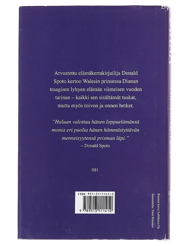 Diana / viimeinen vuosi - Spoto, Donald - Elämäkerrat ja muistelmat - 10105615331 - 1