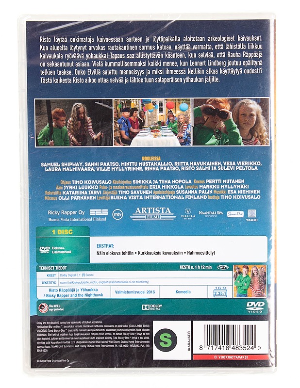  Risto Räppääjä ja yöhaukka - DVD - DVD-elokuvat - 10105615365 - 1
