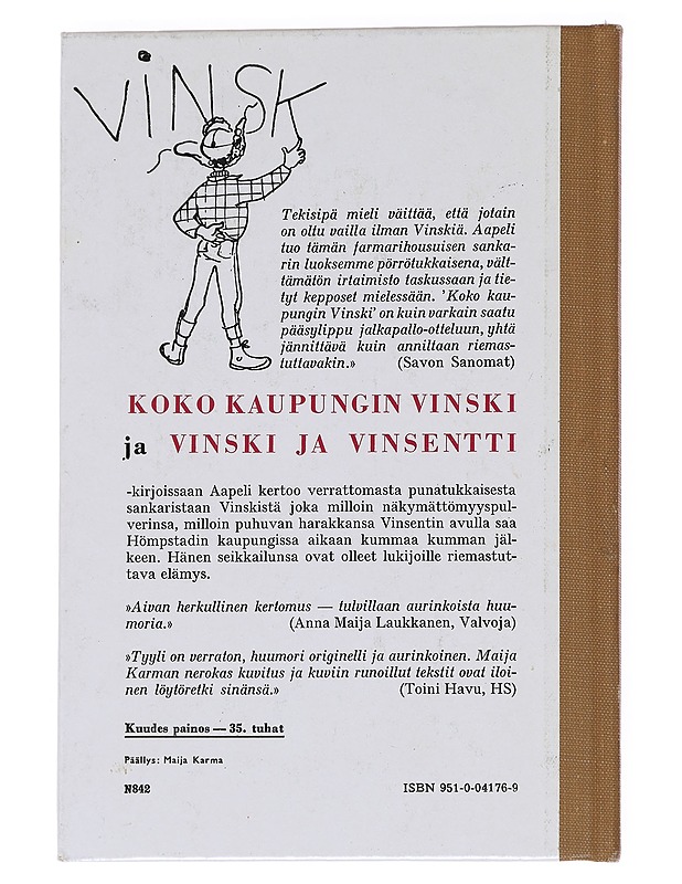 Vinski ja Vinsentti / Koko kaupungin Vinskin uusia seikkailuja - Aapeli, 1915-1967 - Lastenkirjat - 10105615582 - 1
