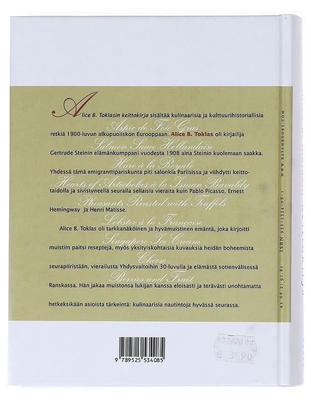 Alice B. Toklasin keittokirja - Toklas, Alice B. - Ruokakirjat - 10105615658 - 1