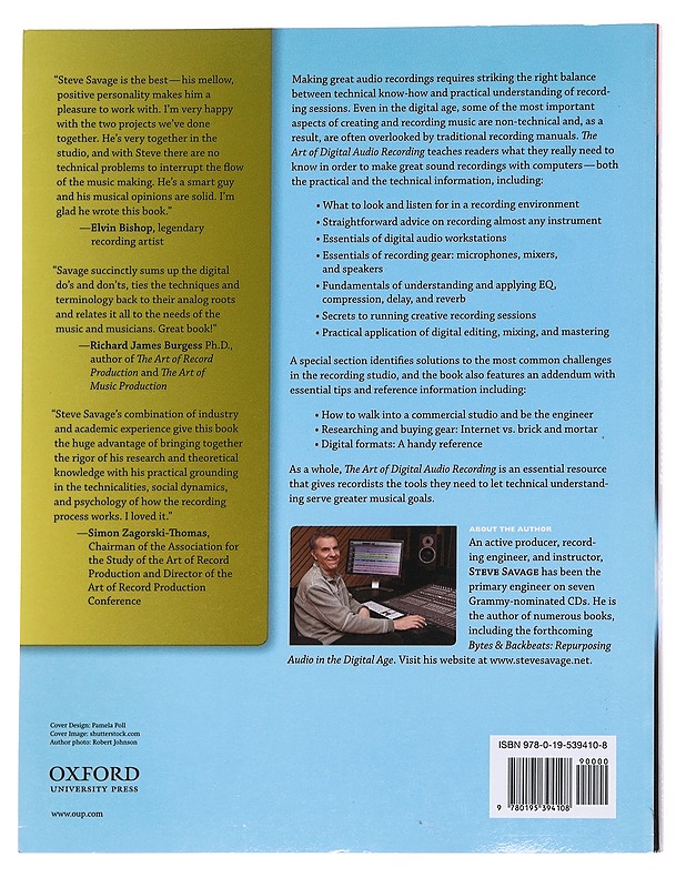 The Art of Digital Audio Recordig - Steve Savage - Harrastekirjat - 10105615813 - 1