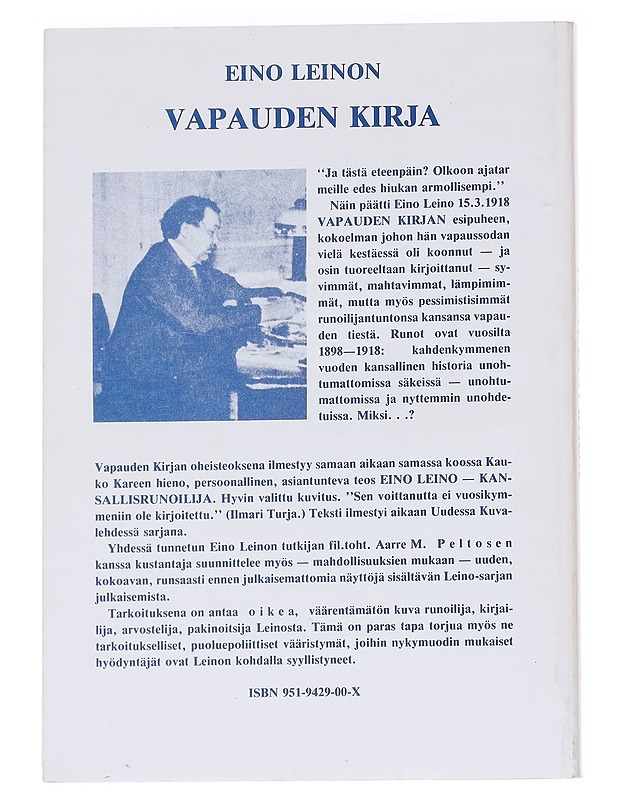 Vapauden kirja : runovalikoima - Eino Leino - Tietokirjat ja oppaat - 10105616102 - 1