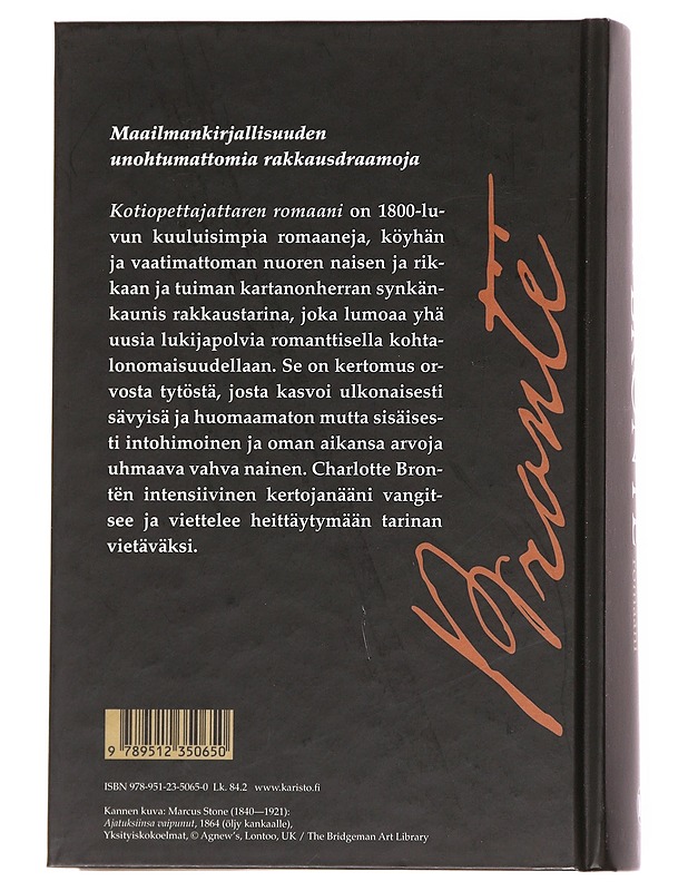 Kotiopettajattaren romaani - Brontë, Charlotte - Romaanit ja novellit - 10105616121 - 1