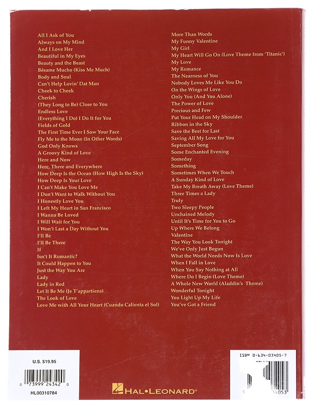 The big book of love songs [2nd edition] - Hal Leonard - Musiikki- ja elokuvakirjat - 10105616238 - 1