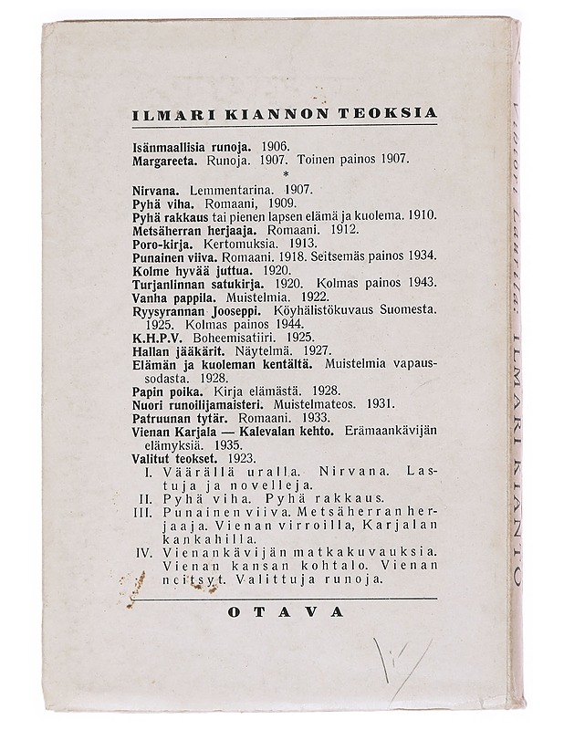 Ilmari Kianto kirjailijakuvan piirteitä - Laurila, Vihtori - Elämäkerrat ja muistelmat - 10105616317 - 1
