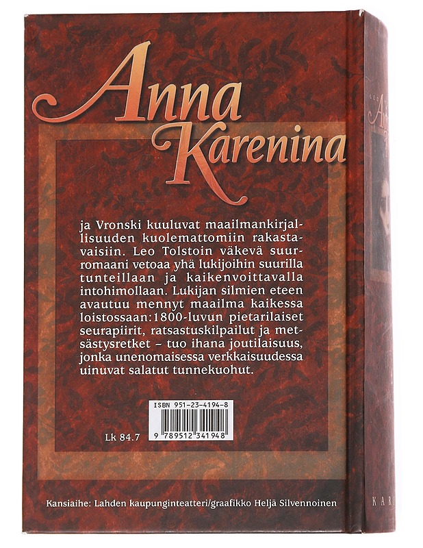 Anna Karenina - Tolstoi, Leo - Romaanit ja novellit - 10105616502 - 1