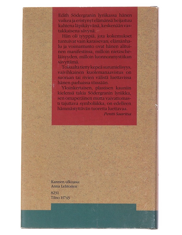 Tulevaisuuden varjo - Södergran, Edith - Runot ja näytelmät - 10105616944 - 1