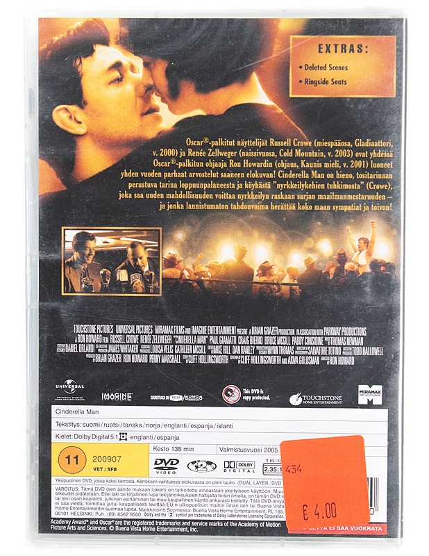 Cinderella Man (Tuhkimomies) - DVD - DVD-elokuvat - 10105617021 - 1