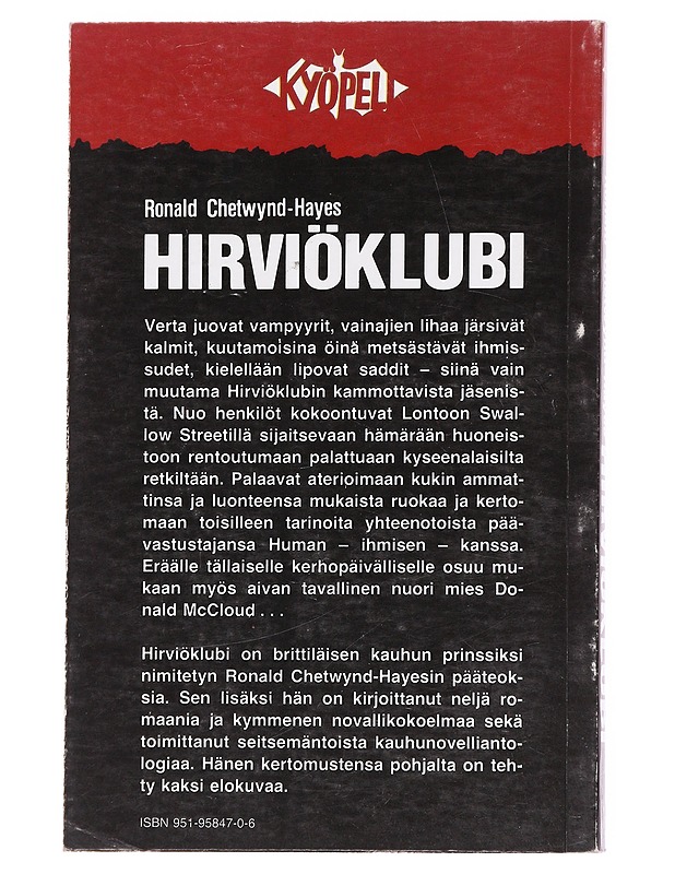 Hirviöklubi - Chetwynd-Hayes, Ronald - Romaanit ja novellit - 10105617108 - 1