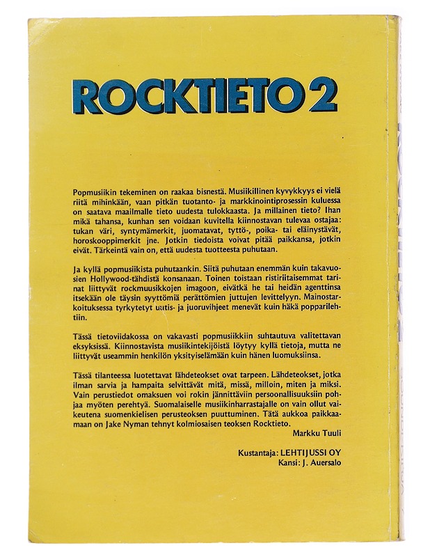 Rocktieto 2 - Jake Nyman - Musiikki- ja elokuvakirjat - 10105617172 - 1