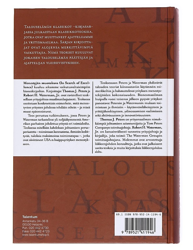 Menestyjän muotokuva - Peters, Thomas J. - Tietokirjat ja oppaat - 10105617213 - 1