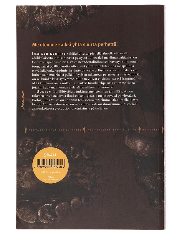 Apinasta ihmiseksi - Valste, Juha - Tietokirjat ja oppaat - 10105617462 - 1