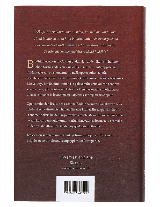 Zenmestari Bodhidharman opetukset - Bodhidharma - Kirja lahjaksi - 10105617473 - 1
