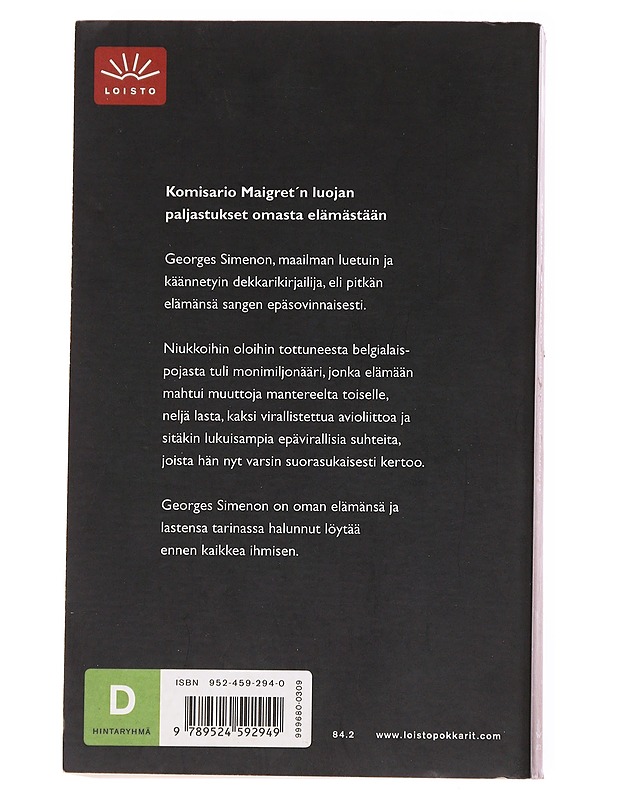 Intiimit muistelmat - Simenon, Georges - Elämäkerrat ja muistelmat - 10105617511 - 1