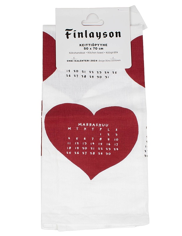 FINLAYSON Onni kalenteri 2024 -keittiöpyyhe, 50x70 cm - Pyyhkeet - 10105617533 - 0