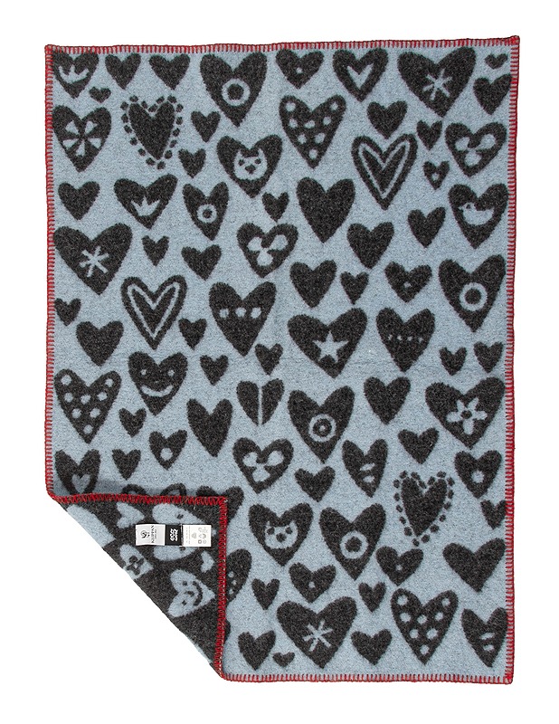 KLIPPAN Baby Heart luomuvillahuopa, 65x90 cm - Tyynyt ja peitot - 10105617697 - 0