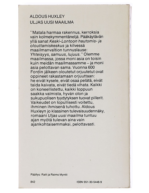 Uljas uusi maailma - Huxley, Aldous - Romaanit ja novellit - 10105617725 - 1