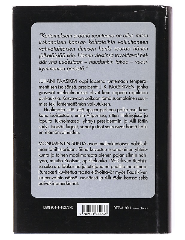 Monumentin sukua - Juhani Paasikivi  - Elämäkerrat ja muistelmat - 10105617744 - 1