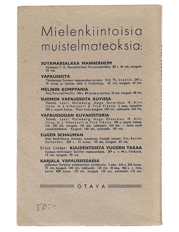 Kenraaleja Ja Kenttäeverstejä - Axel Grönvik - Historiakirjat - 10105617836 - 1
