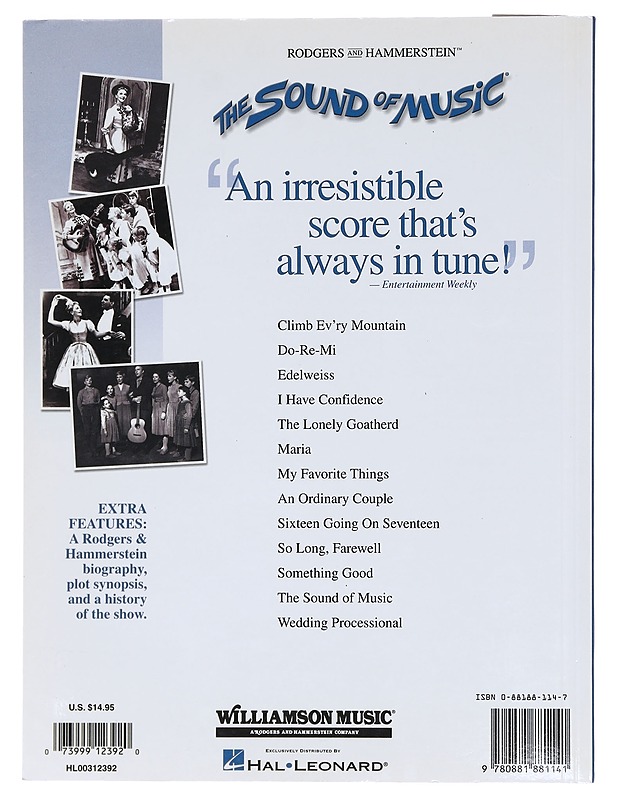 The sound of music : vocal selections - Rodgers, Richard - Musiikki- ja elokuvakirjat - 10105617877 - 1
