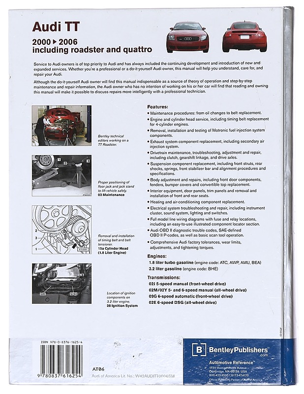 Audi TT Service Manual - Bentley Publishers - Tietokirjat ja oppaat - 10105617927 - 1