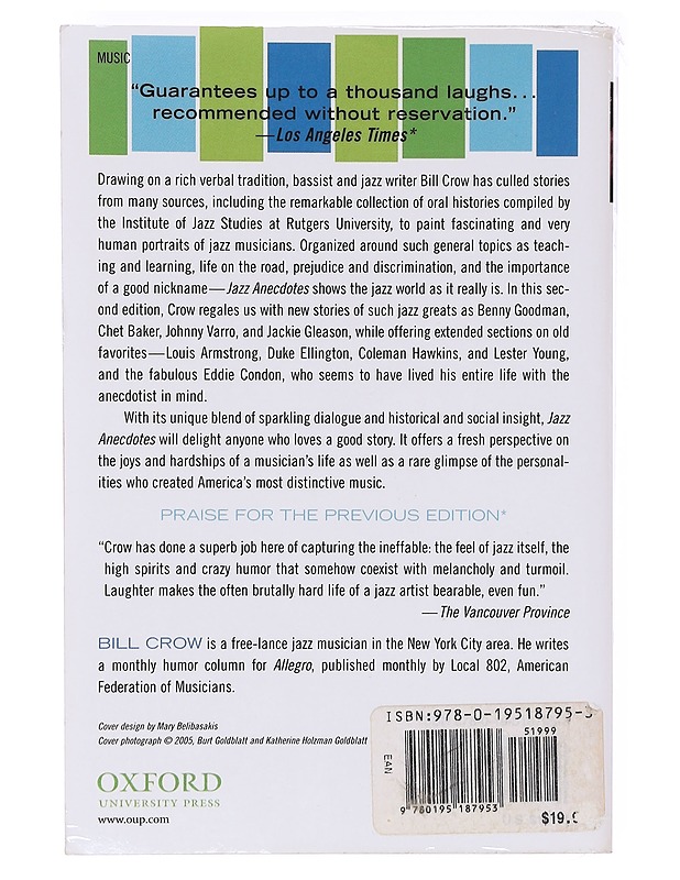 Jazz anecdotes ; second time around - Bill Crow - Romaanit ja novellit - 10105617978 - 1