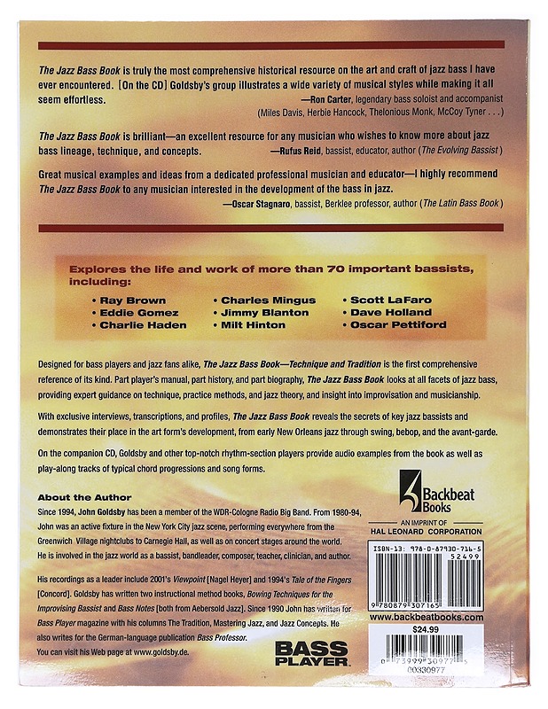 The jazz bass book - John Goldsby - Romaanit ja novellit - 10105618122 - 1