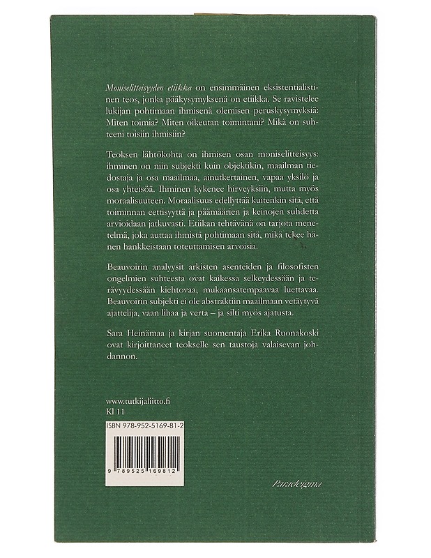 Moniselitteisyyden etiikka - Beauvoir, Simone de - Tietokirjat ja oppaat - 10105618135 - 1