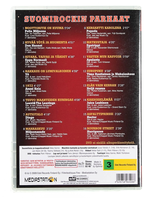 Suomirockin parhaat - DVD - DVD-elokuvat - 10105618403 - 1