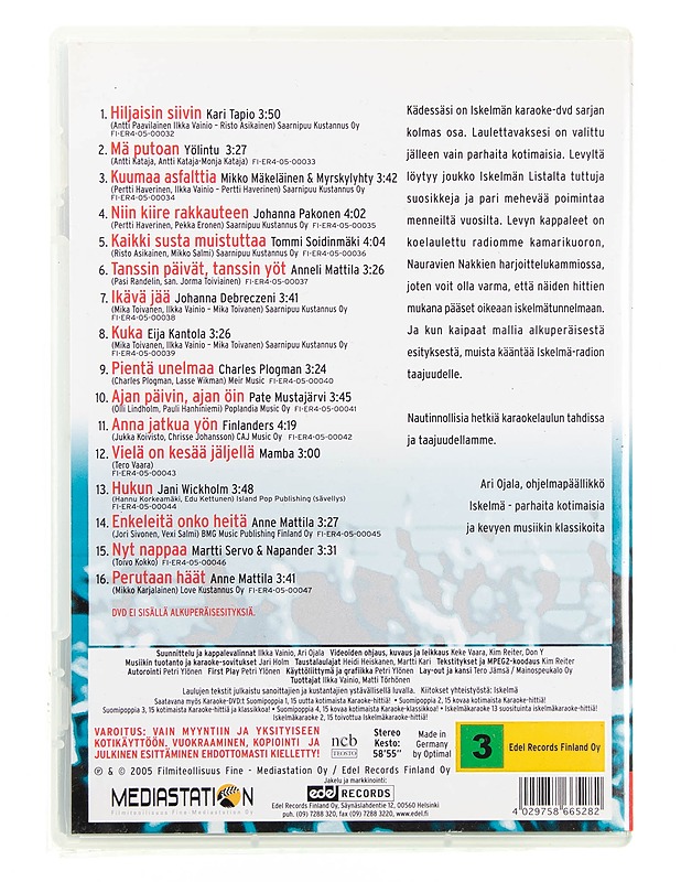 Iskelmä karaoke: 16 suosittua iskelmäkaraoke-hittiä! - DVD - DVD-elokuvat - 10105618422 - 1