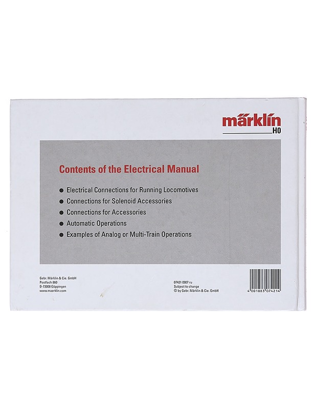 Controlling Switching Running - Electrical Manual 07421 - Märklin - Tietokirjat ja oppaat - 10105618461 - 1