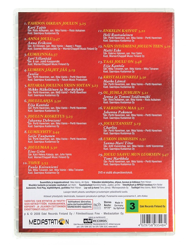 Iskelmä: Joululahja Karaoke - DVD - DVD-elokuvat - 10105618518 - 1