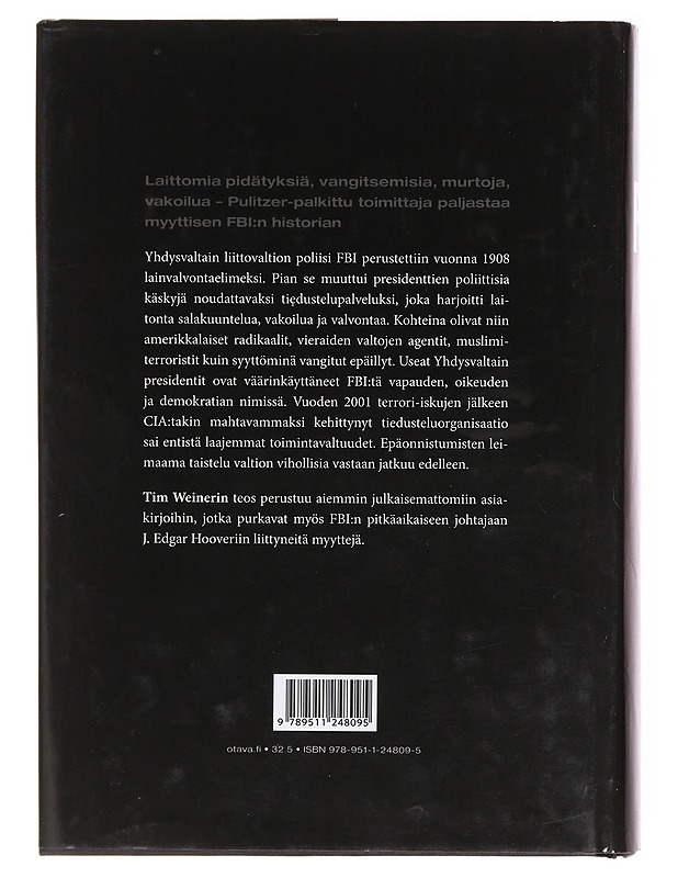 FBI / liittovaltion poliisin historia - Weiner, Tim - Tietokirjat - 10105618704 - 1