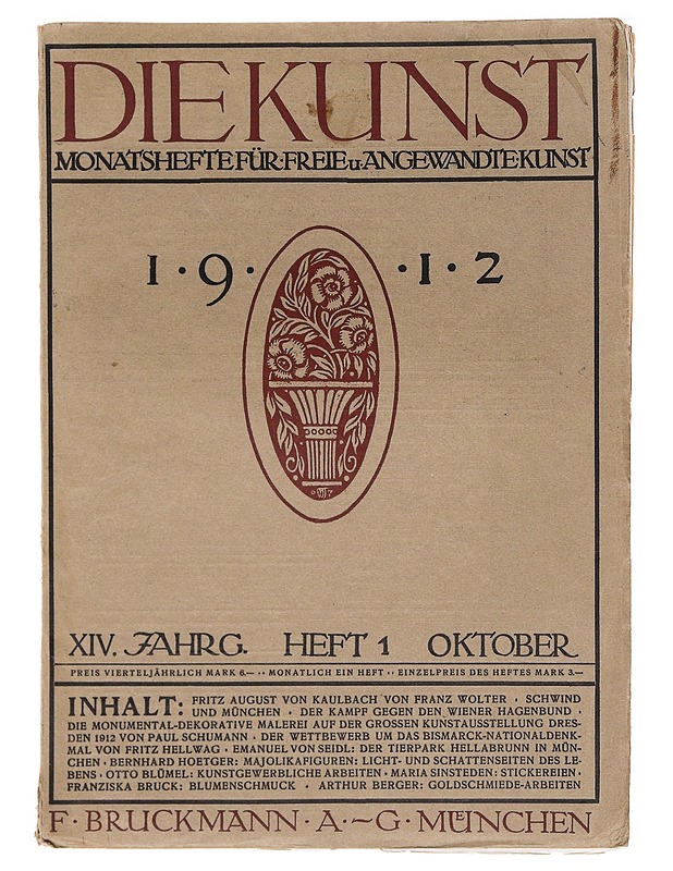 Die Kunst: Monatshefte für Freie und Angewandte Kunst 1912 XIV Jahrg. Heft 1 Oktober  - Lehdet - 10105618960 - 0