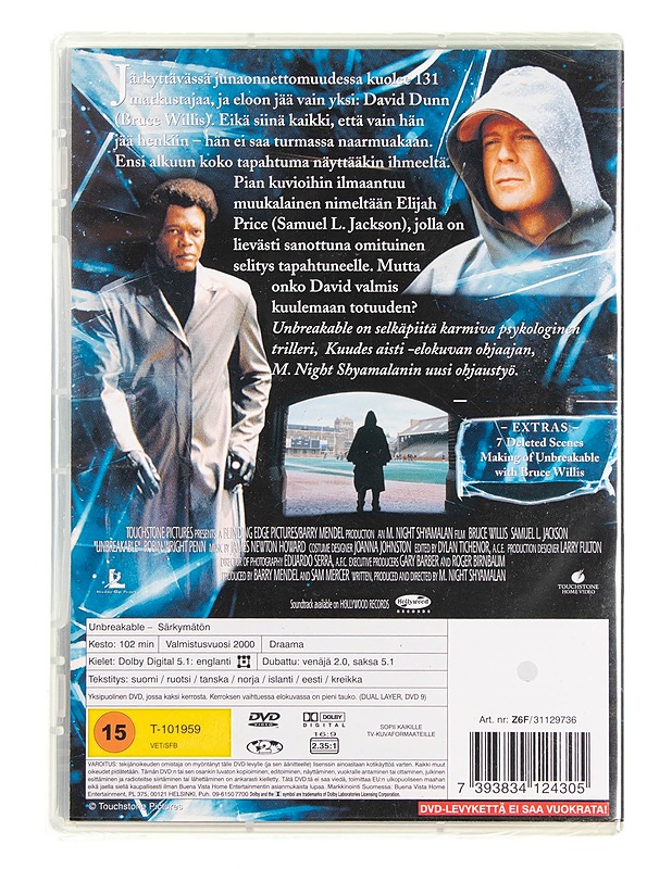 Unbreakable: Särkymätön - DVD - DVD-elokuvat - 10105618965 - 1