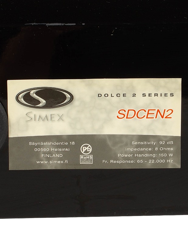 SIMEX SDCEN2 Dolce 2 Series keskikaiutin - Audio - 10105618989 - 3