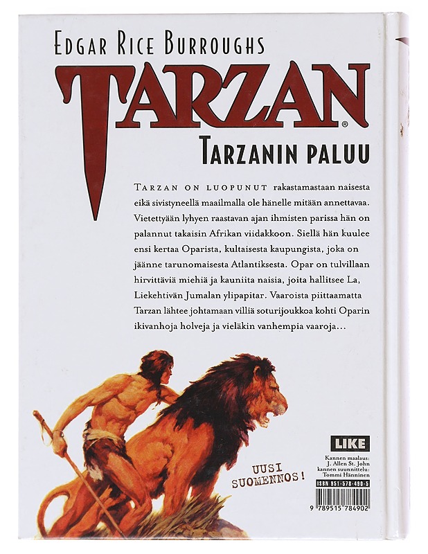 Tarzanin paluu - Burroughs, Edgar Rice - Nuorten kirjat - 10105618999 - 1