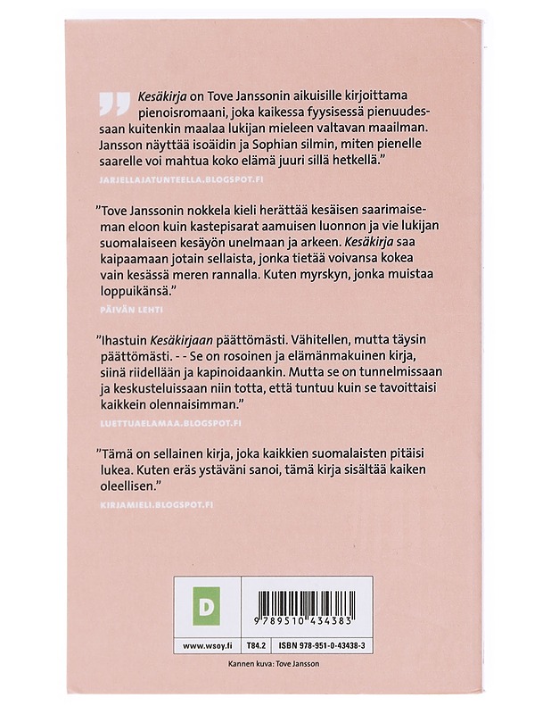 Kesäkirja - Jansson, Tove - Romaanit ja novellit - 10105619071 - 1
