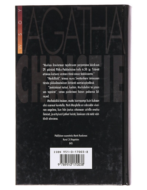 Kuolema ilmoittaa lehdessä - Christie, Agatha - Romaanit ja novellit - 10105619112 - 1