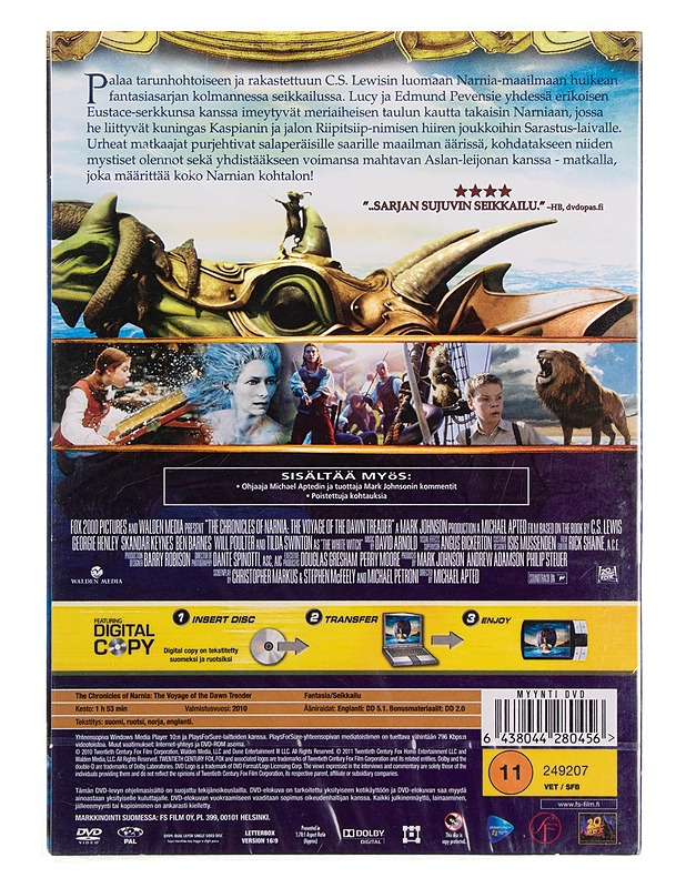 Narnian tarinat: Kaspianin matka maailman ääriin - DVD - DVD-elokuvat - 10105619167 - 1