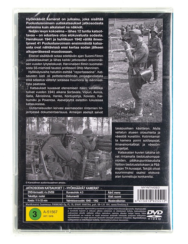 Jatkosodan katsaukset I - Hyökkäävät kamerat - DVD - DVD-elokuvat - 10105619201 - 1