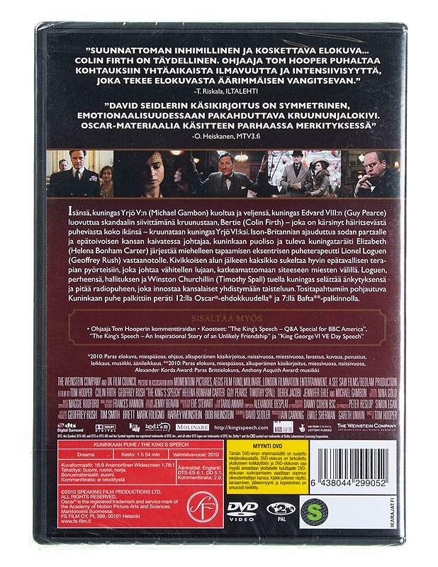 Kuninkaan puhe - DVD - DVD-elokuvat - 10105619297 - 1
