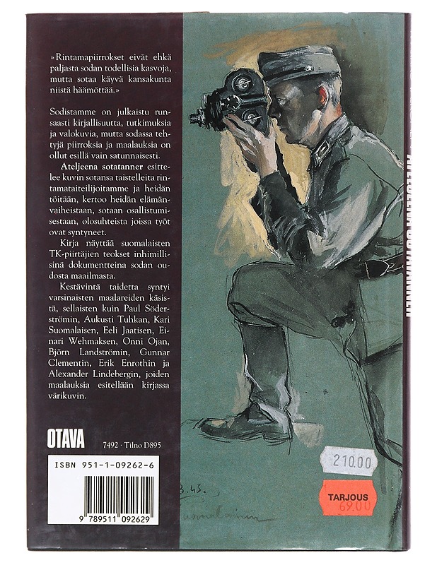 Ateljeena sotatanner - Valkonen, Markku, - Taide- ja kulttuurikirjat - 10105619475 - 1