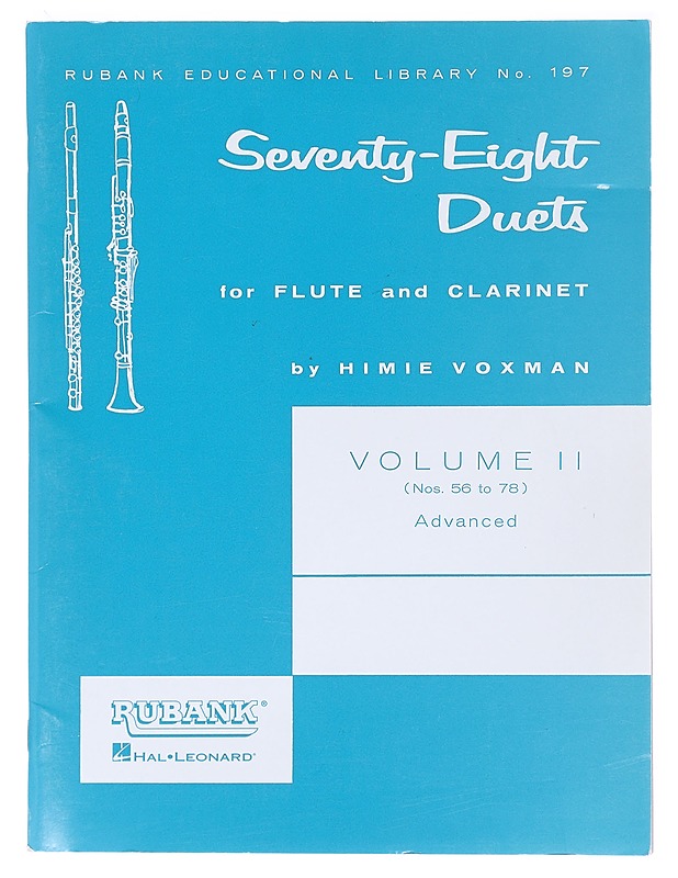 Seventy-eight duets for flute and clarinet. 2, Volume II (Nos. 56-78) advanced - Voxman, Himie - Tietokirjat ja oppaat - 10105619698 - 0